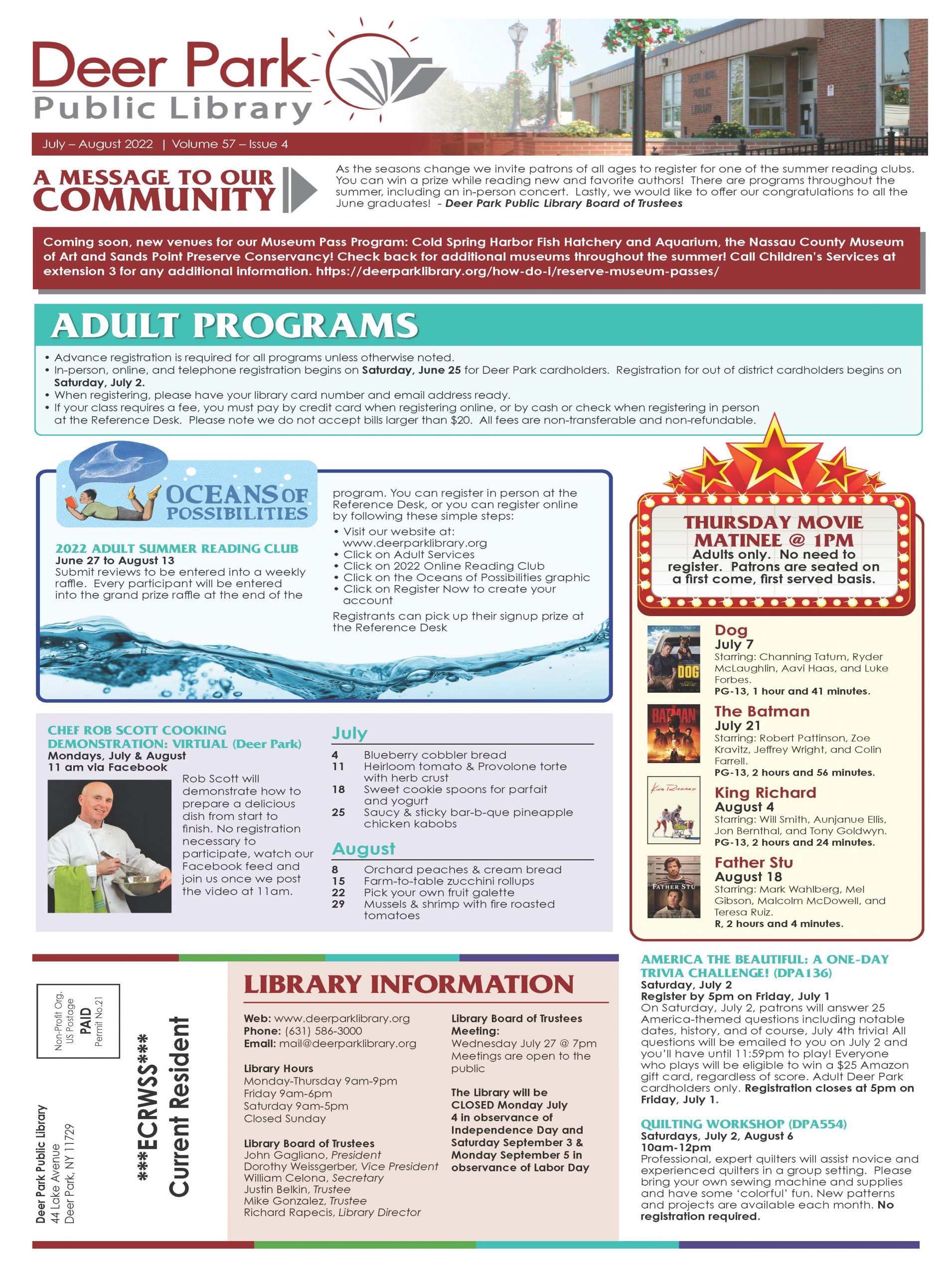 2022 July-August Newsletter 1st Page Image