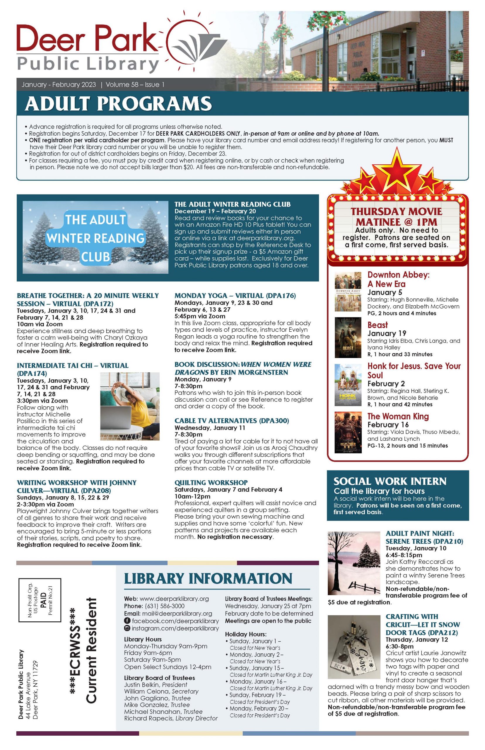 2023 January-February Newsletter 1st Page Image