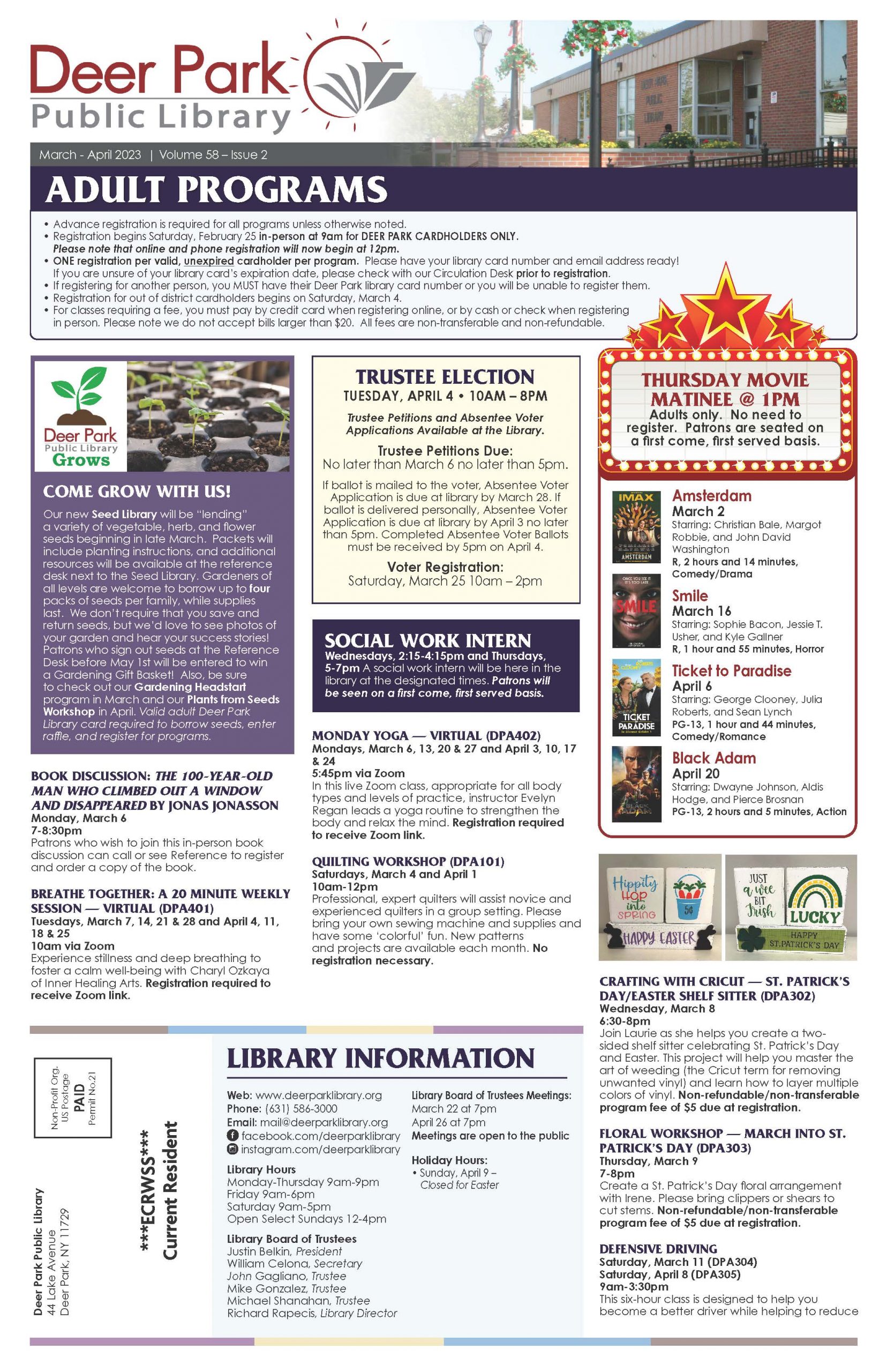 2023 March-April Newsletter 1st Page Image