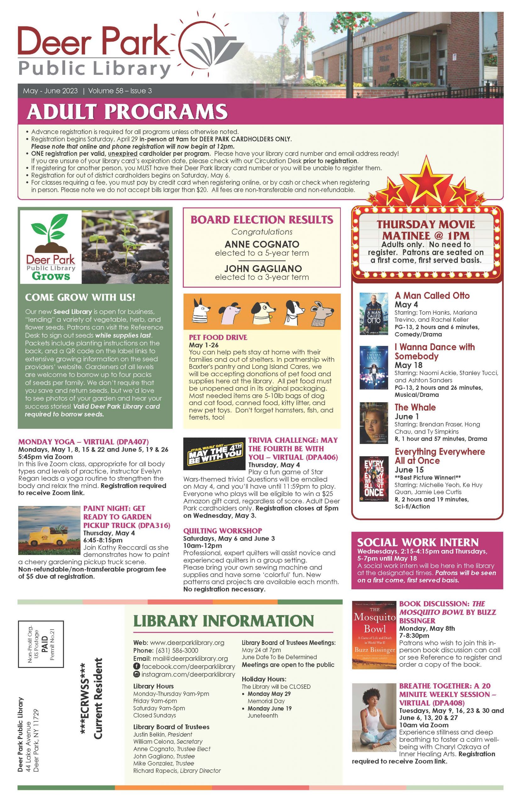 2023 March-April Newsletter 1st Page Image